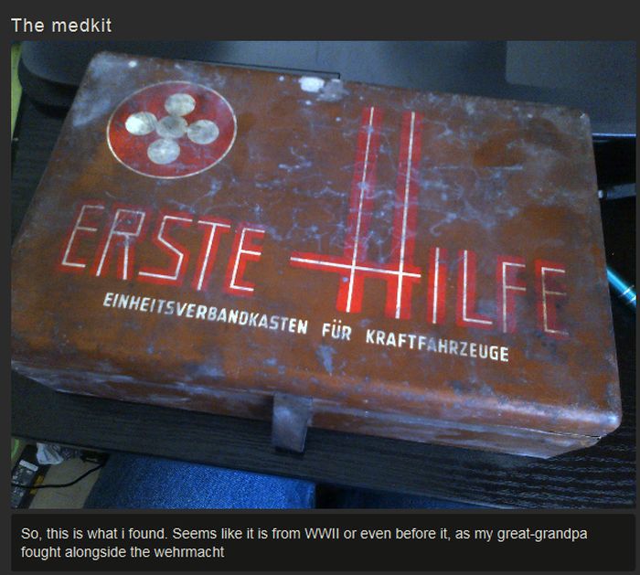 German Medical Kit Hidden In The Attic (6 pics)
