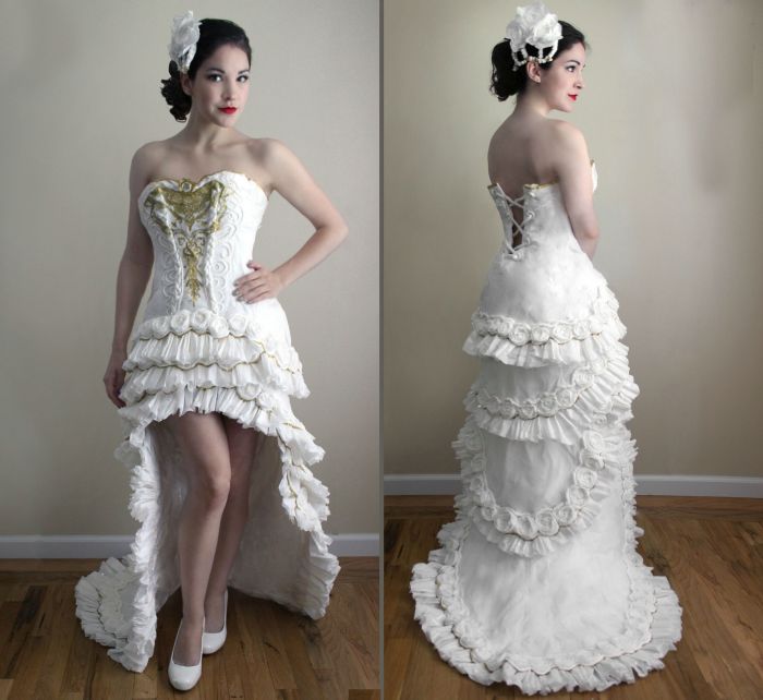 Wedding Dress Made Out Of Toilet Paper (6 pics)