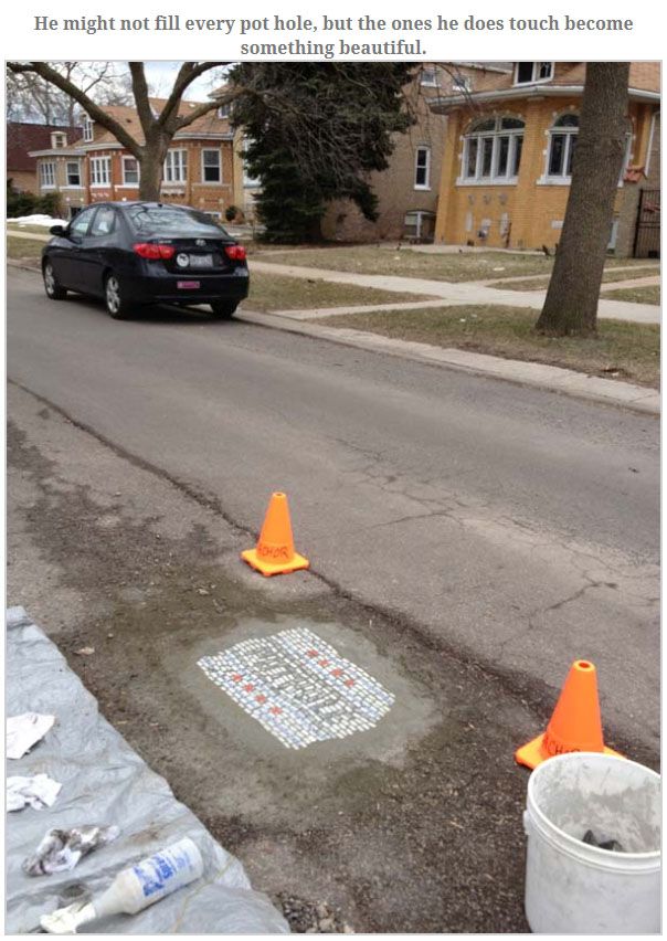 The Coolest Way To Cover Potholes (10 pics)