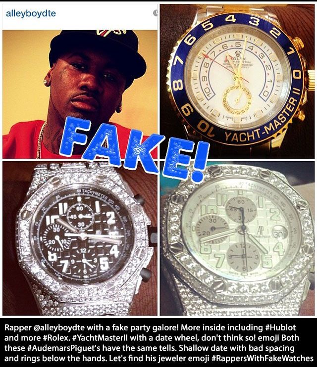 Real Rappers That Have Fake Watches (11 pics)