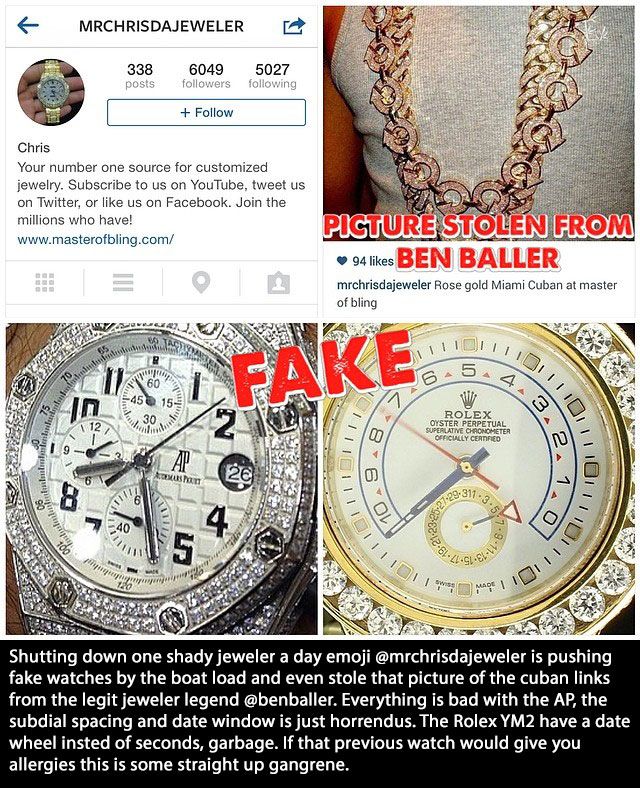 Real Rappers That Have Fake Watches (11 pics)