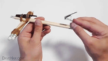 How To Make A Crossbow With Office Supplies (9 gifs)