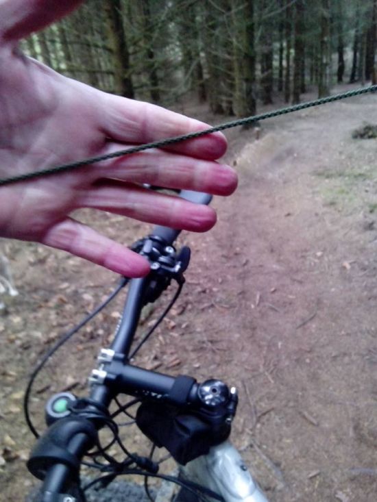 Who Would Put A Tripwire On A Bike Trail? (4 pics)
