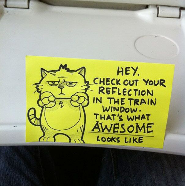This Train Ride Comes With Some Motivational Notes (15 pics)