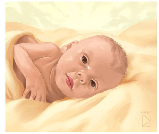 Strangers Were Asked to Photoshop a Photo of a 6-Week-Old Child (17 pics)
