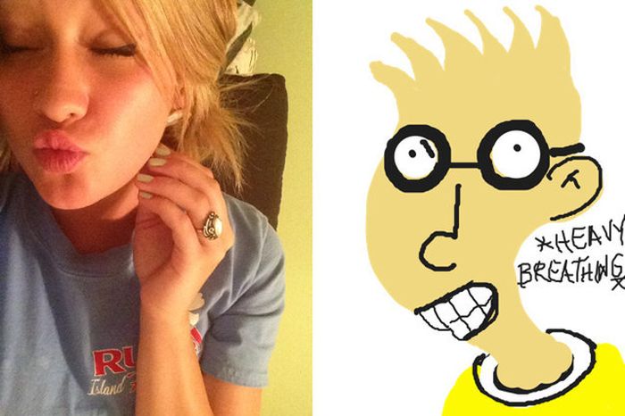 Selfies As Drawn By Strangers (26 pics)