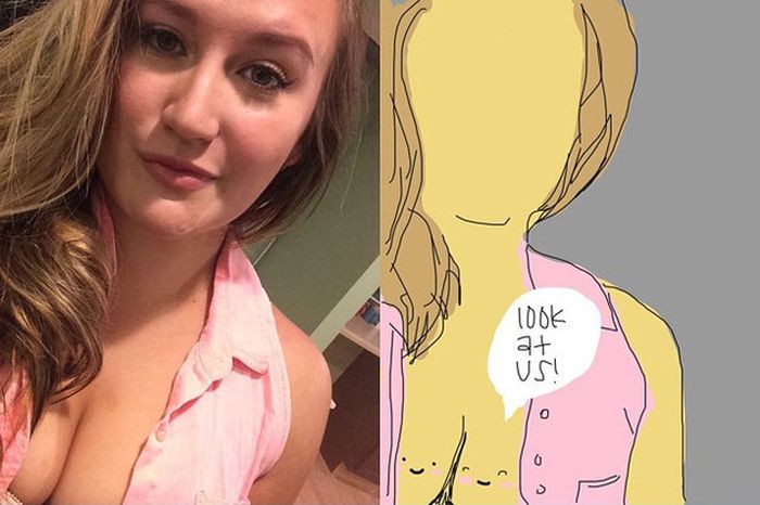 Selfies As Drawn By Strangers (26 pics)