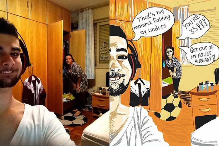 Selfies As Drawn By Strangers (26 pics)
