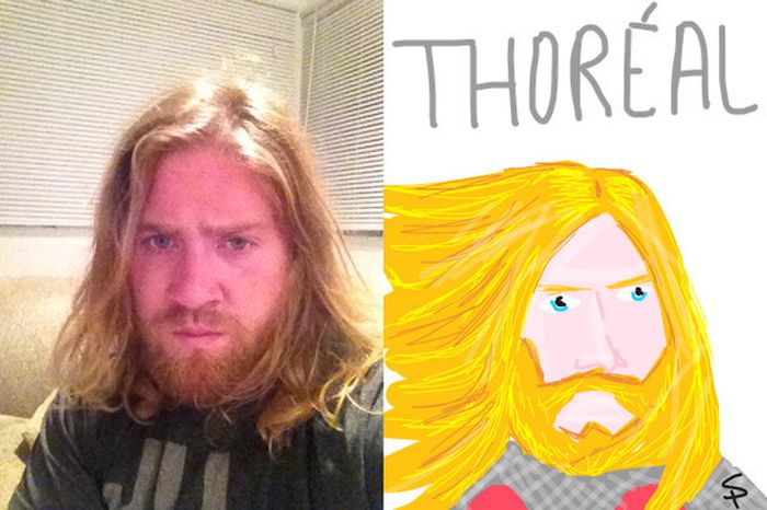 Selfies As Drawn By Strangers (26 pics)