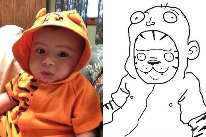 Selfies As Drawn By Strangers (26 pics)