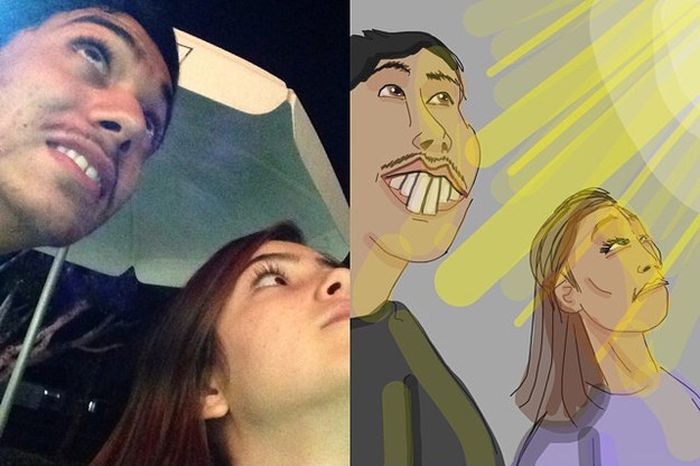 Selfies As Drawn By Strangers (26 pics)