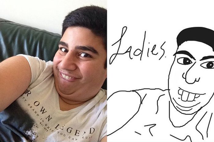 Selfies As Drawn By Strangers (26 pics)