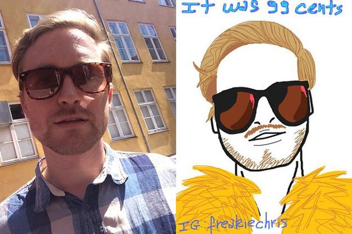 Selfies As Drawn By Strangers (26 pics)
