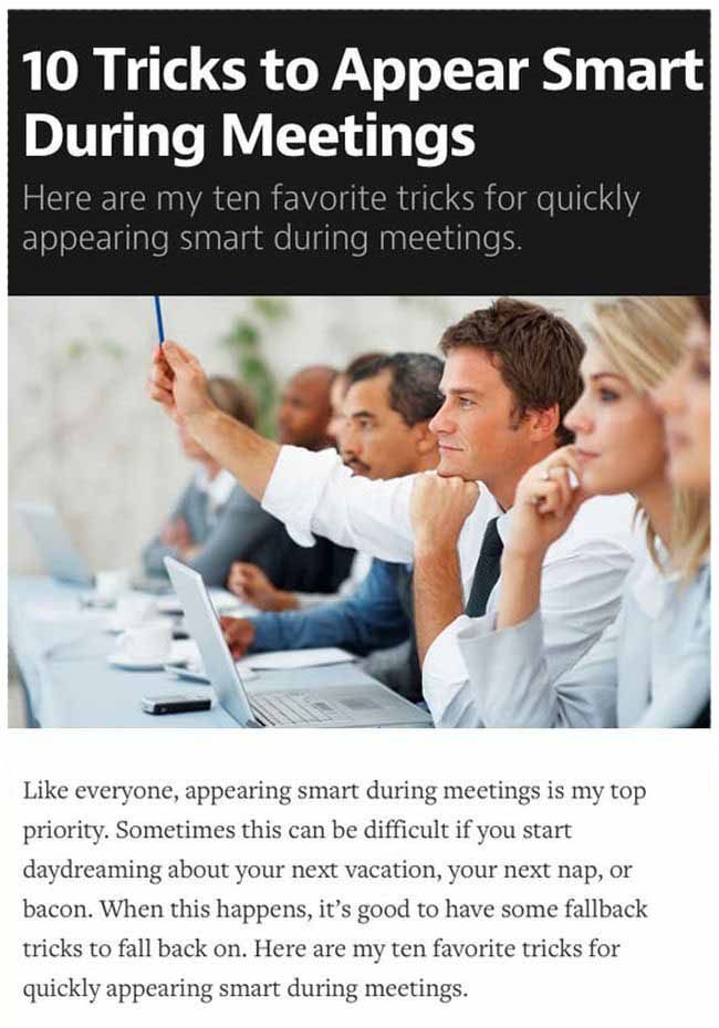 How To Convince People You're Smart In A Meeting (8 pics)