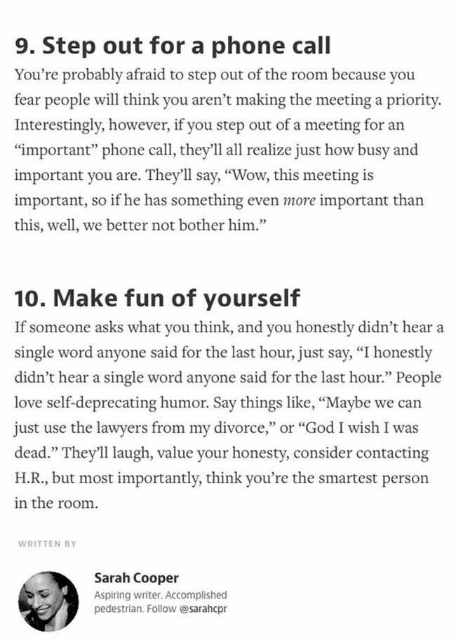 How To Convince People You're Smart In A Meeting (8 pics)