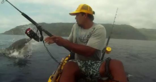 Close Call With A Shark While Fishing
