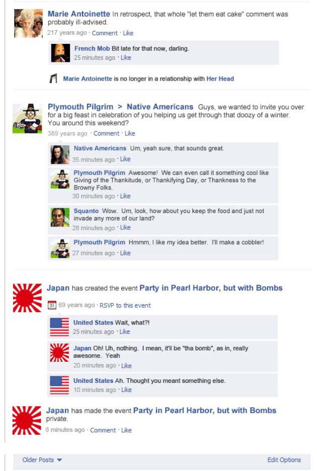 If Historical Events Had Facebook Statuses (12 pics)