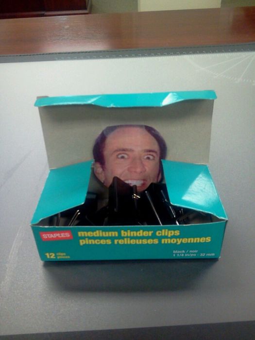 Co Worker Gets Pranked With Nicolas Cage (10 pics)