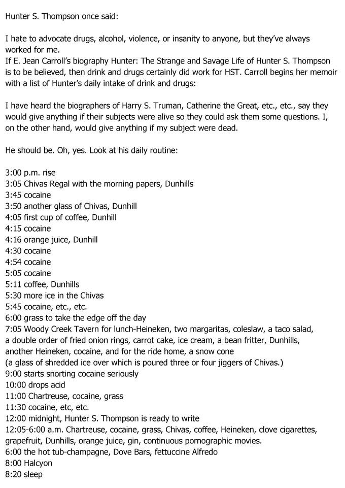 A Drugged Out Day In The Life Of Hunter S. Thompson (2 pics)