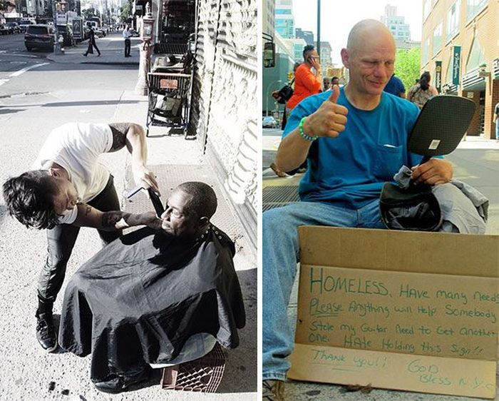 New York Stylist Gives Free Haircuts To The Homeless (11 pics)