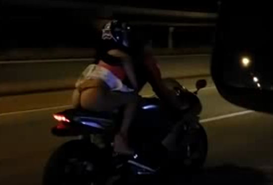 Wearing A Skirt While Riding A Motorcycle Is A Bad Idea
