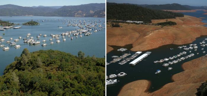 Before And After Photos Show The Severity Of The California Drought (14 pics)