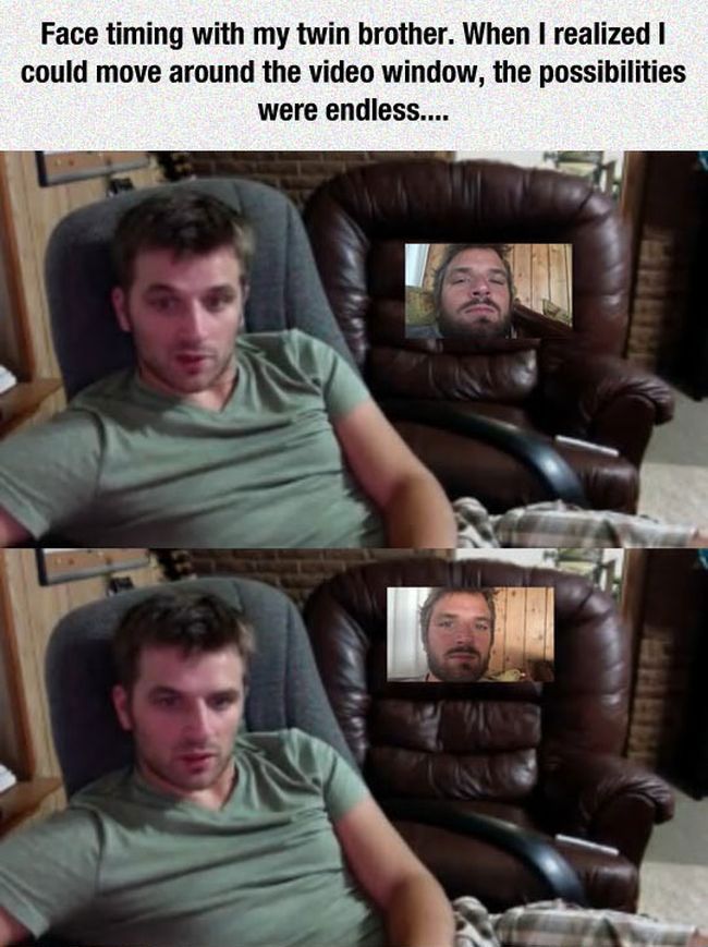 Face Timing With Your Twin Brother (13 pics)