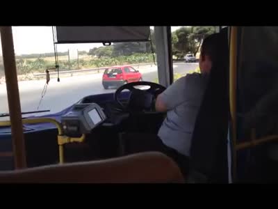 Bus in Malta Has a Weird Steering Wheel