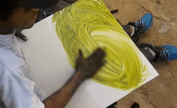 A Fast Finger Painting Masterpiece (5 gifs)