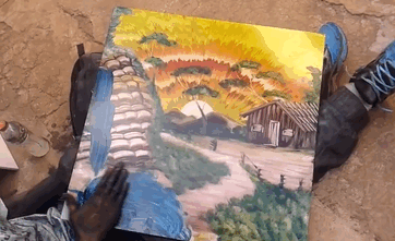 A Fast Finger Painting Masterpiece (5 gifs)