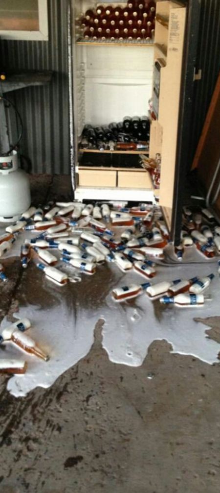 This Is Why You Don't Stack Beer (2 pics)