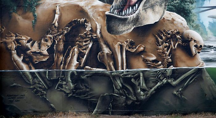 This Jurassic Park Inspired Wall Is A Masterpiece (25 pics)