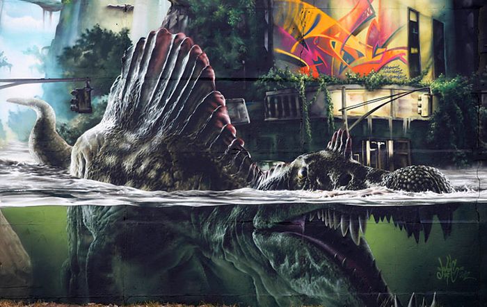 This Jurassic Park Inspired Wall Is A Masterpiece (25 pics)