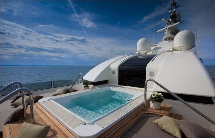 yacht with a garage