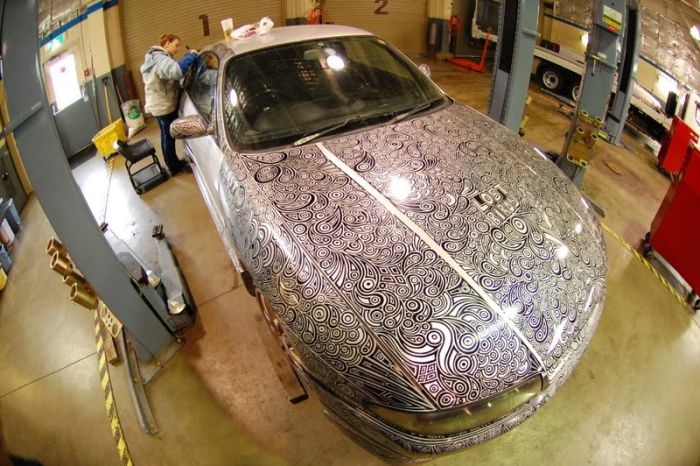 Giving Your Car A New Paint Job With A Sharpie (14 pics)