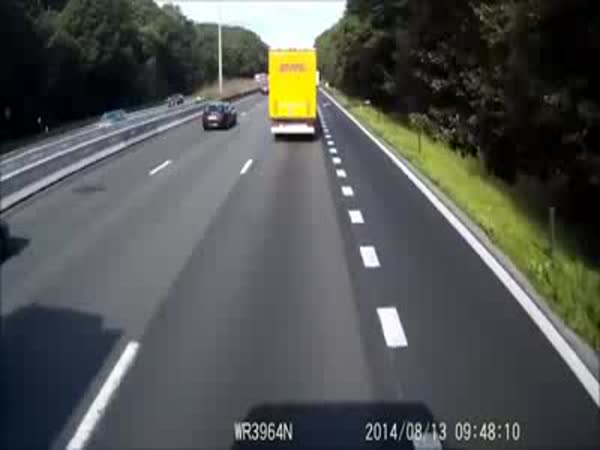 Car vs Truck in Belgium