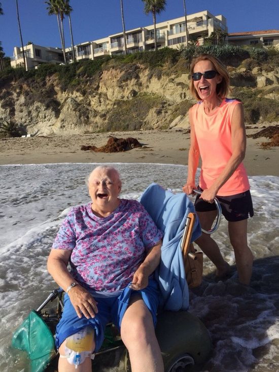 WAT Grandmother Goes To The Beach (2 pics)