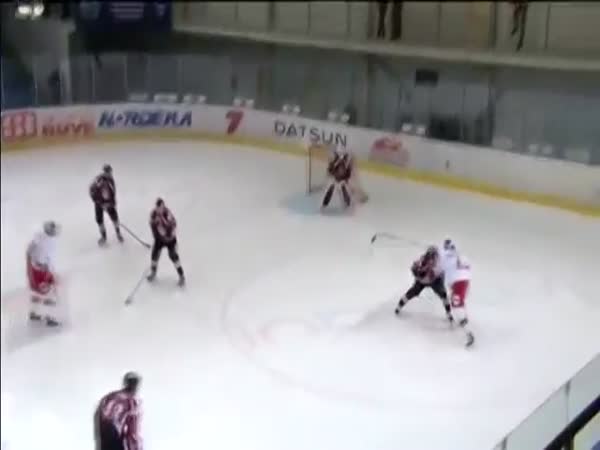 Hockey Hit by Latvian Kristaps Zile
