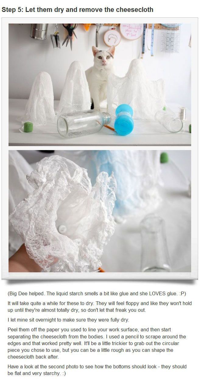 How To Make Ghosts With Cheesecloth (9 pics)