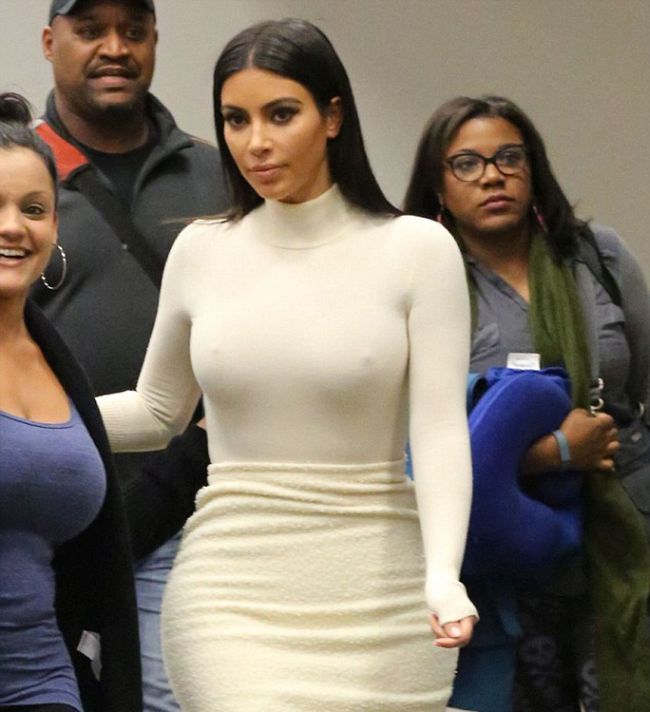 Kim Kardashian's White Dress Shows Off What You Want To See (6 pics)