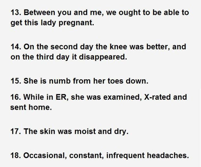 Hilarious Sentences Found In Patients' Hospital Charts (7 pics)