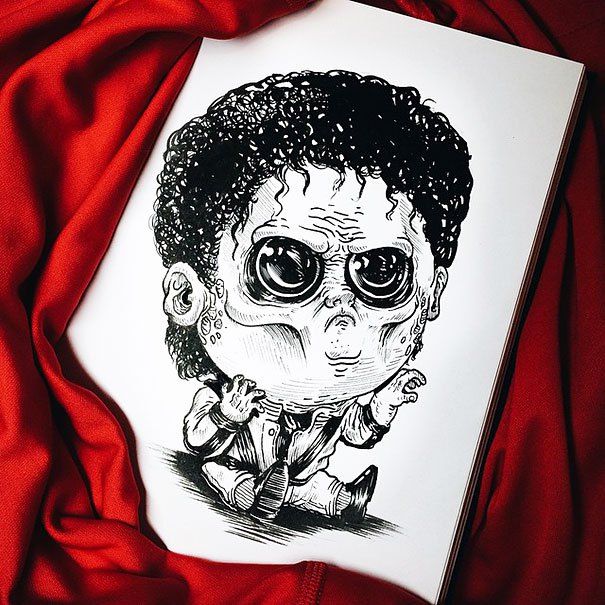 Famous Horror Characters Drawn As Creepy Babies (31 pics)