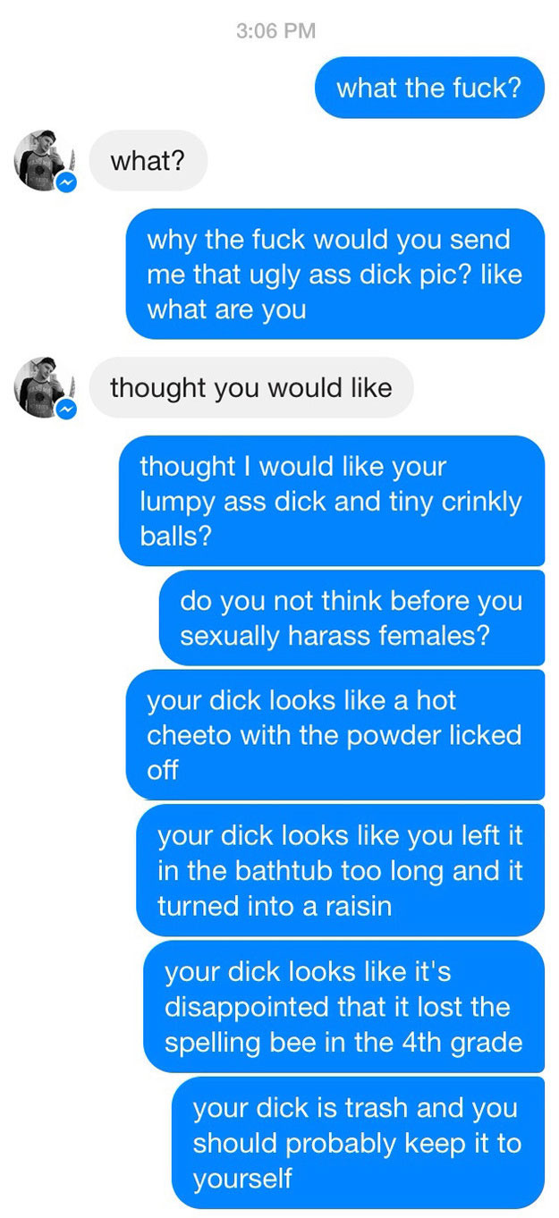 This Is Why You Don't Send Dick Pics (2 pics)