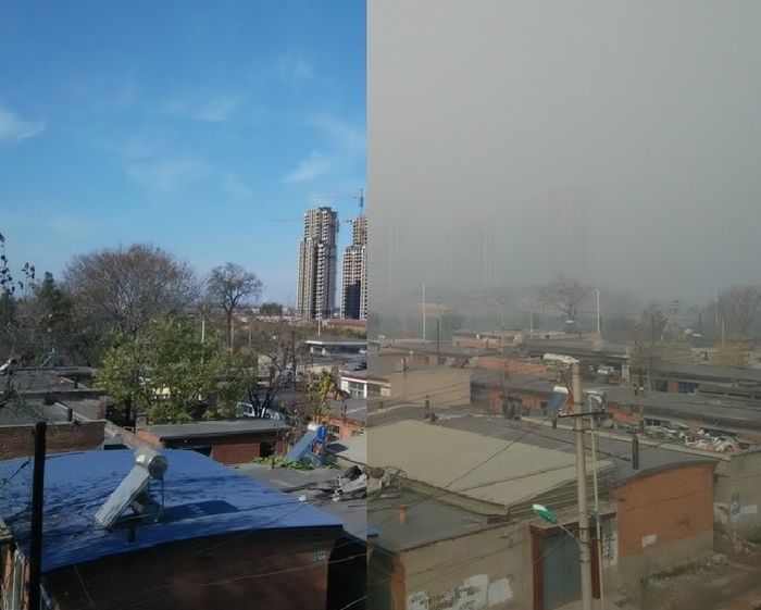 Air Quality In China During APEC And After APEC (2 pics)