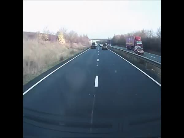 Driver Crashes Car But Continues Like Nothing Happened