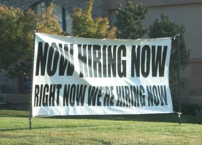 app snap photos of now hiring signs