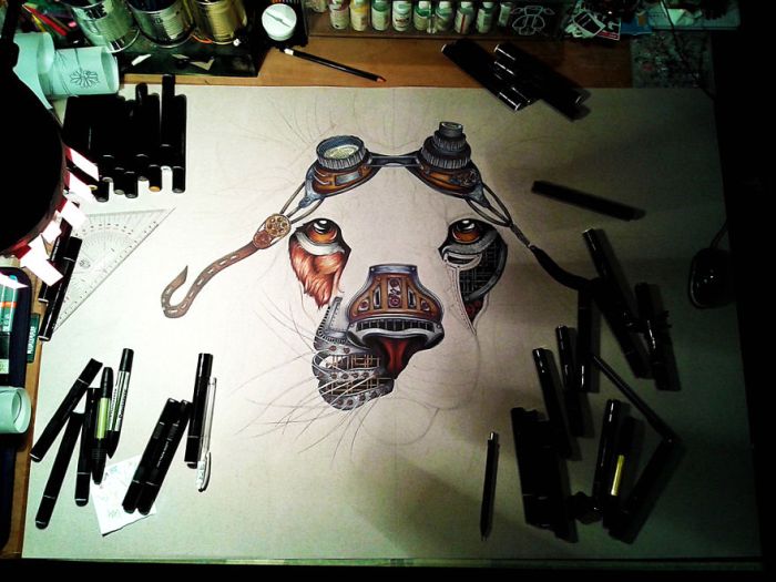 How To Draw A Steampunk Lion Step By Step (12 pics)