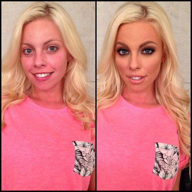 What Female Pornstars Look Like With And Without Makeup (25 pics)