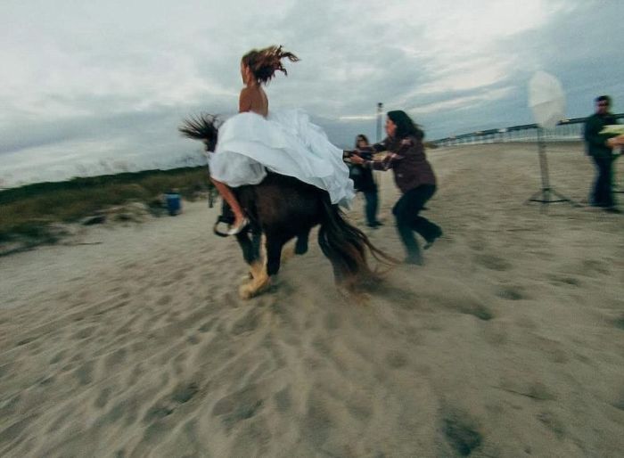 Why Adding A Horse To Your Wedding Pictures Is A Bad Idea (12 pics)