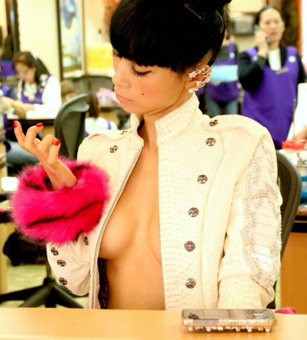 48-Year-Old Bai Ling Went For a Manicure Topless (10 pics)